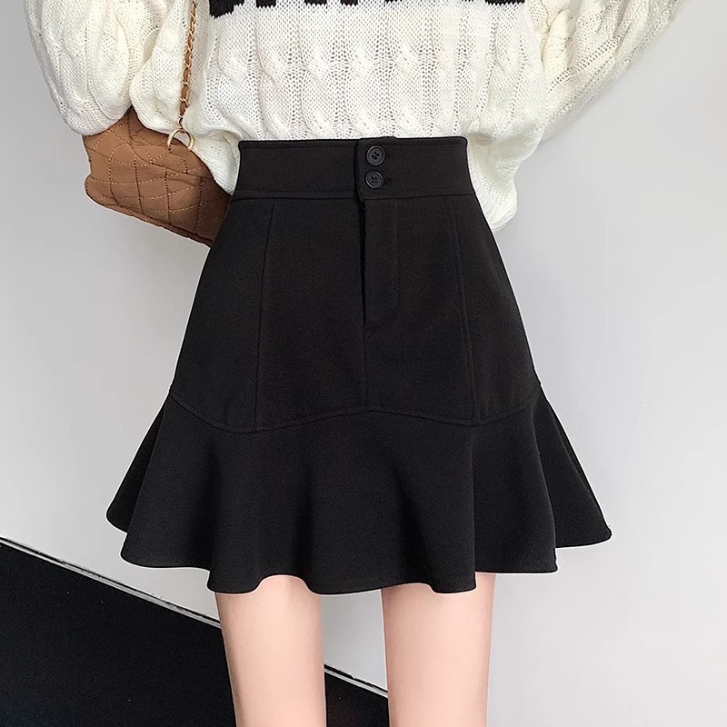 Saia rabo de peixe A linha saia curta primavera outono feminino 2025 novo estilo saia de cintura alta saia quadril saia 