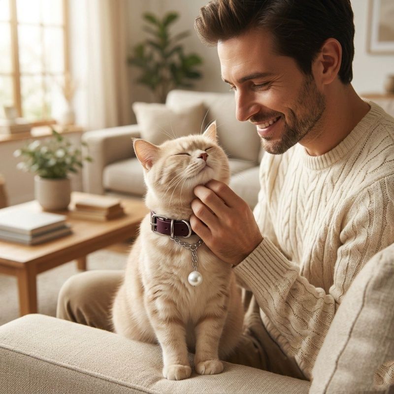 Coleira de couro para animais de estimação, nicho Fashion, joias para animais de estimação, colar ajustável para gatos,