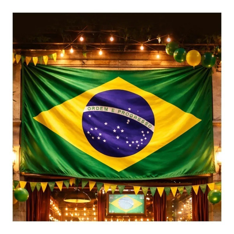 Bandeira Do Brasil Copa Do Mundo Bandeirão Grande Com Tunel Para Mastro Haste Torcida Seleção