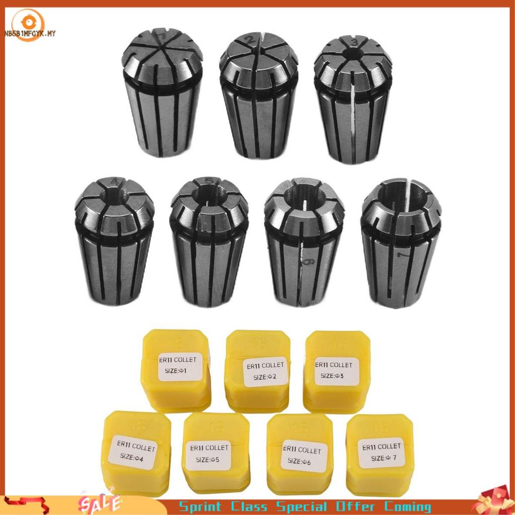 [Best seller] 7pcs 1-7mm ER11 Pinça De Mola Para Ferramenta De Torno De Gravação E Fresagem CNC