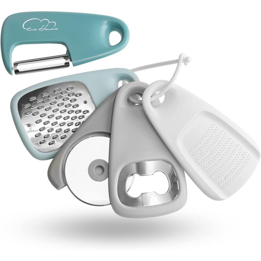 Conjunto de Utensílios de Cozinha 5 Peças, Ferramentas de Cozinha Empilháveis que Economizam Espaço para Toda a Cozinha,