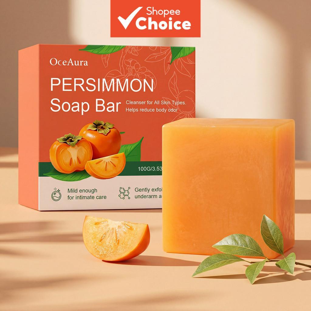 Sabonete de Caqui 100g – Barra Esfoliante e Hidratante Suave Diária com Extrato de Fruta de Caqui para uma Pele Macia e