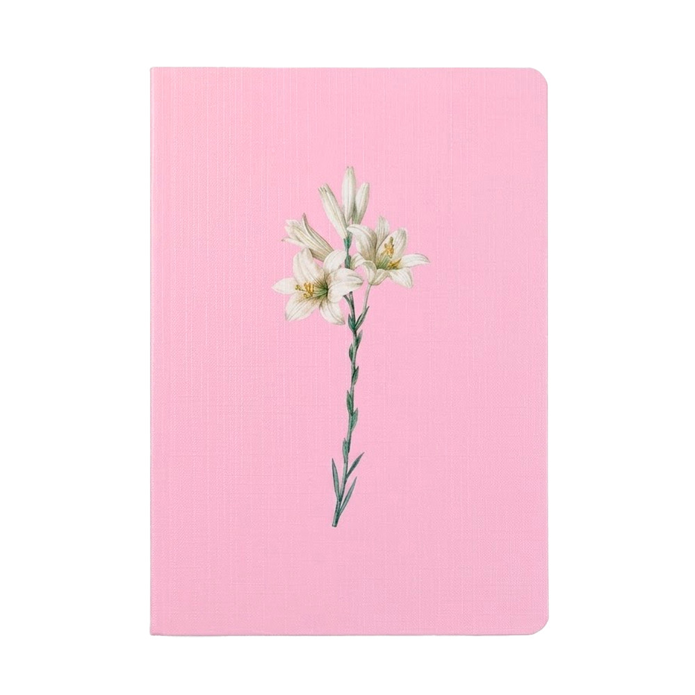 Livro Bloco de Anotações Lírio Rosa | Capa Brochura