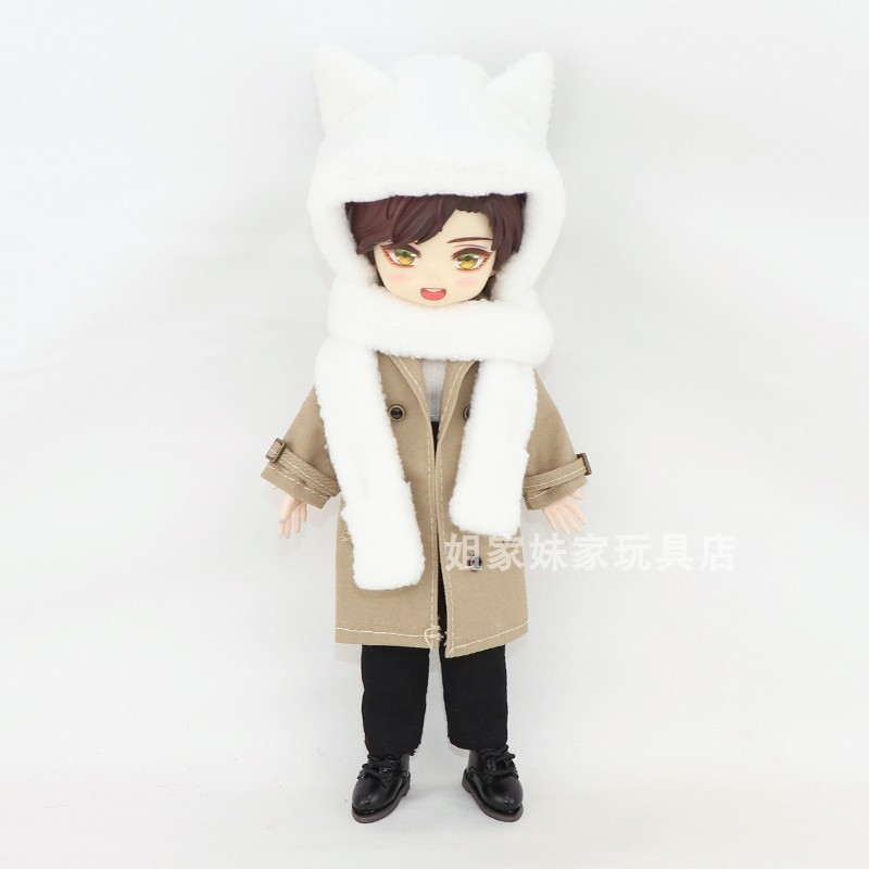 Grande 12 pontos bjd roupas de bebê ami 3.0 Beiming corpo boneca adequado para gato orelha cachecol chapéu ami 2.0 corpo