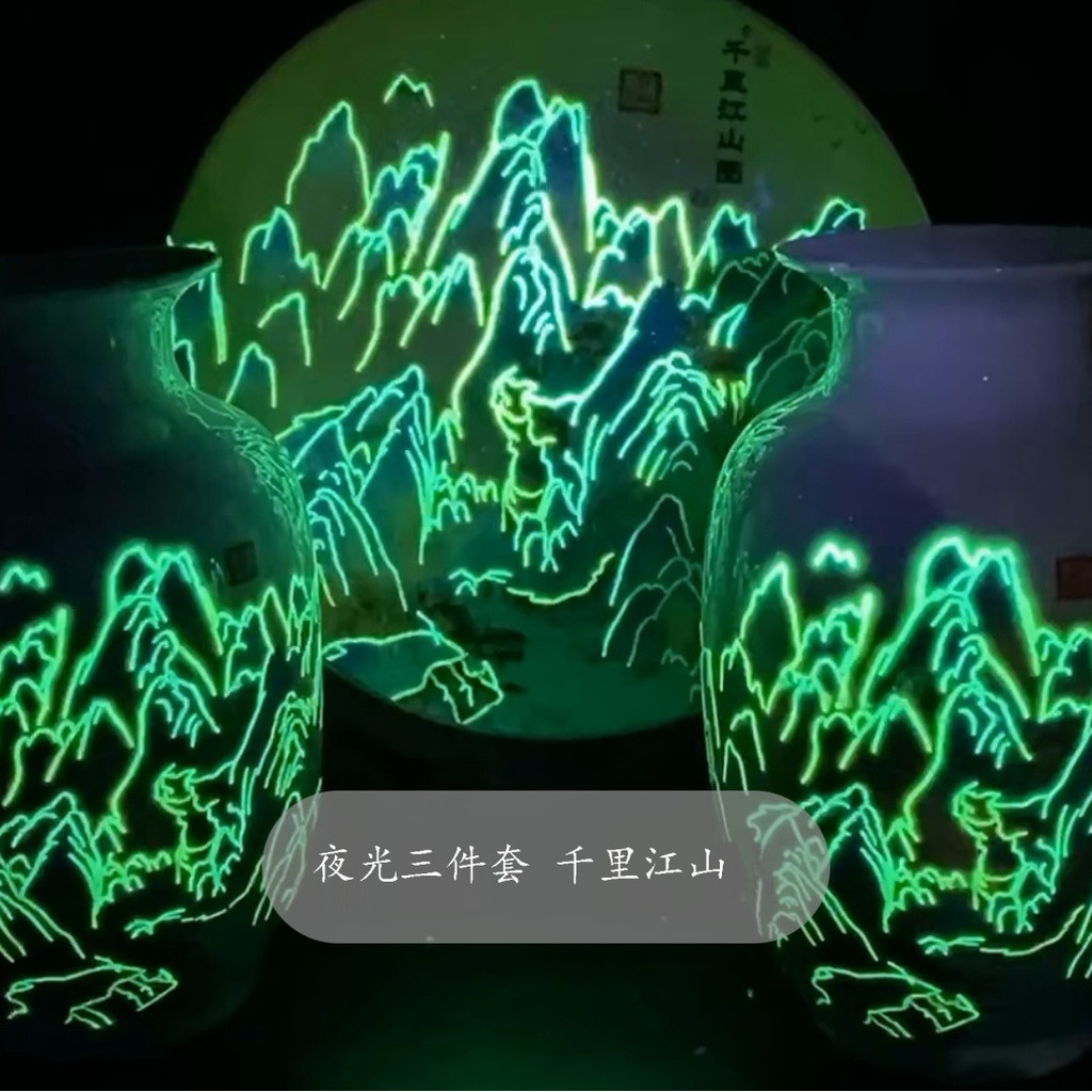 Luminoso Qianli Jiangshan Jingdezhen vaso de cerâmica antigo arranjo flor sala estar estilo chinês decoração para casa e