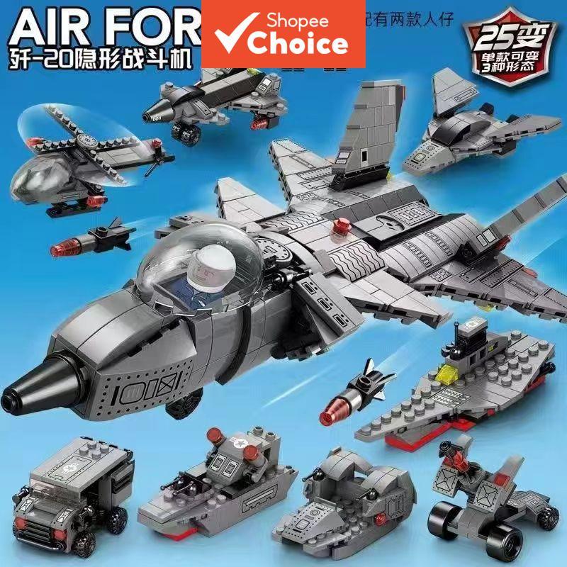 Compatível com blocos de montar Lego, kit de montagem tecnológica de avião de combate, blocos de construção de tamanho