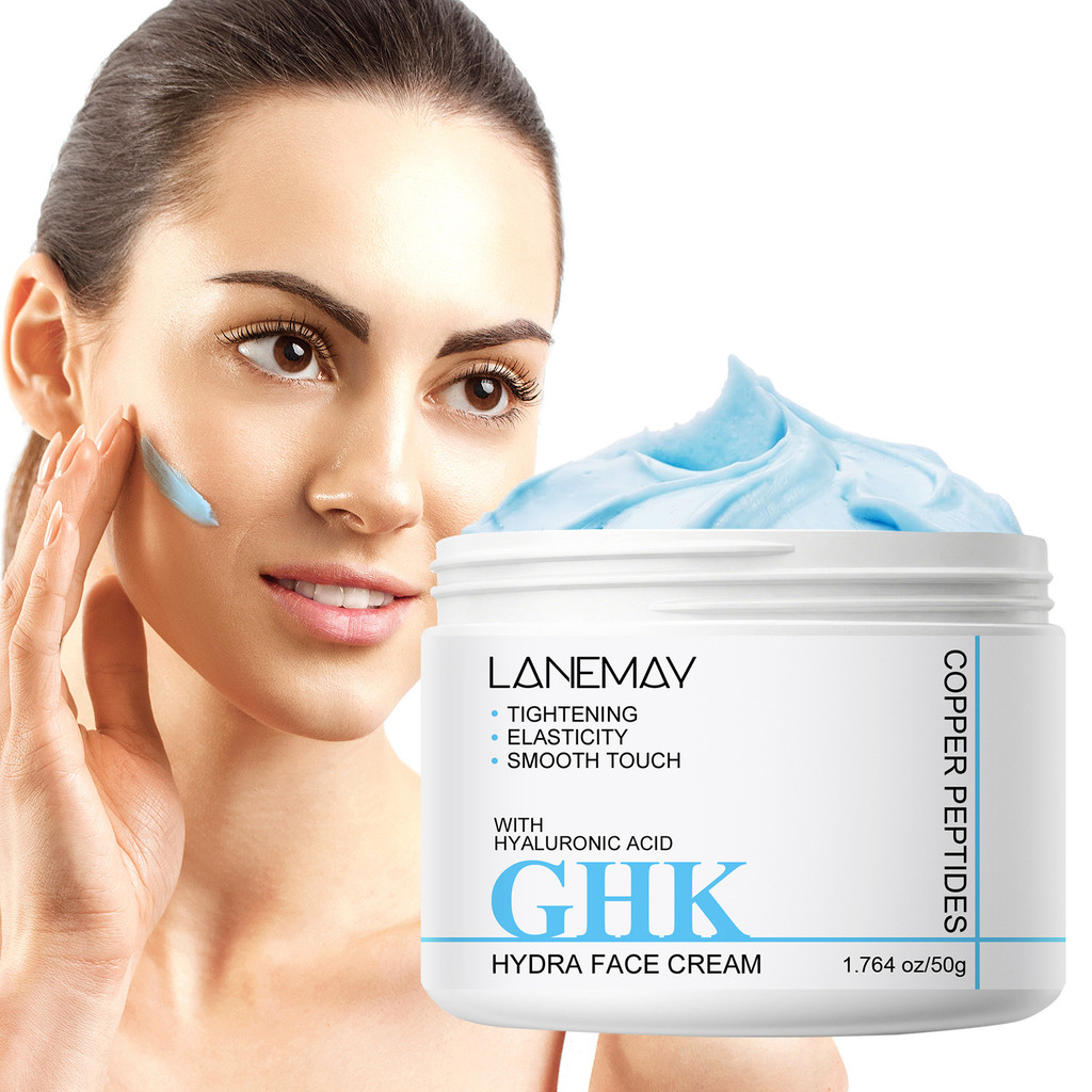 50g Ghk Cu Peptídeo de Cobre e Creme Facial Hidratante de Ácido Hialurônico-Diário Firmador Reforçador de Elasticidade P