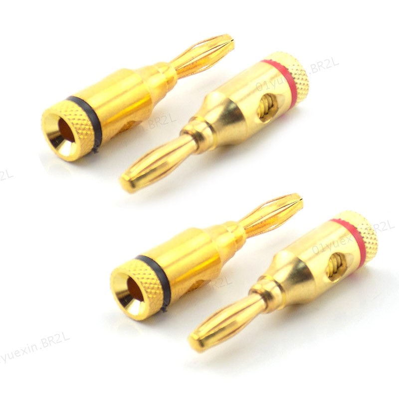 Áudio 4mm Banana Plug Cabo Conector Soquete 24k Banhado A Ouro Alto-Falante Musical Para Amplificador 8AWG 20AWG Convers