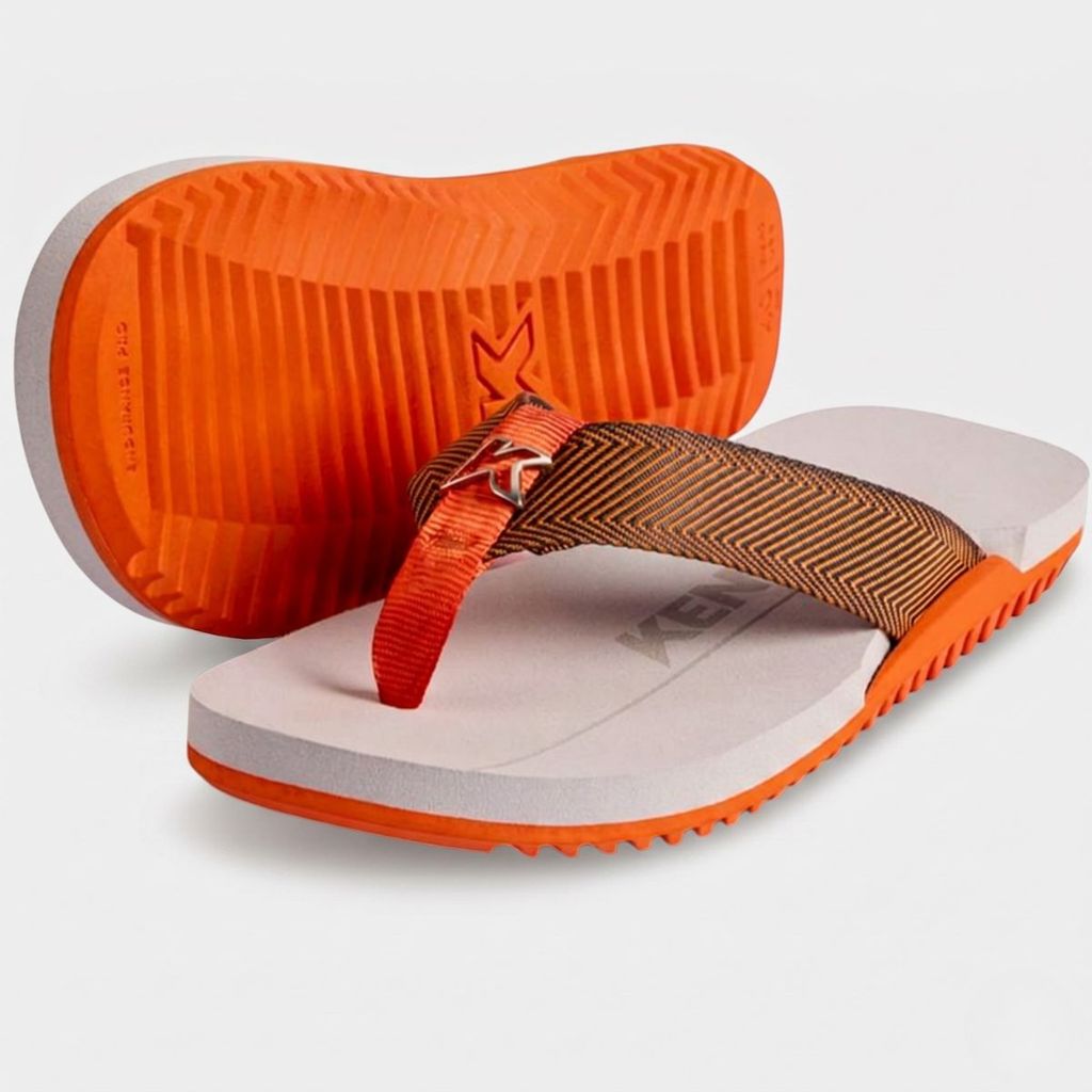 Chinelo Kenner Nk6 Masculino - Cinza e Laranja