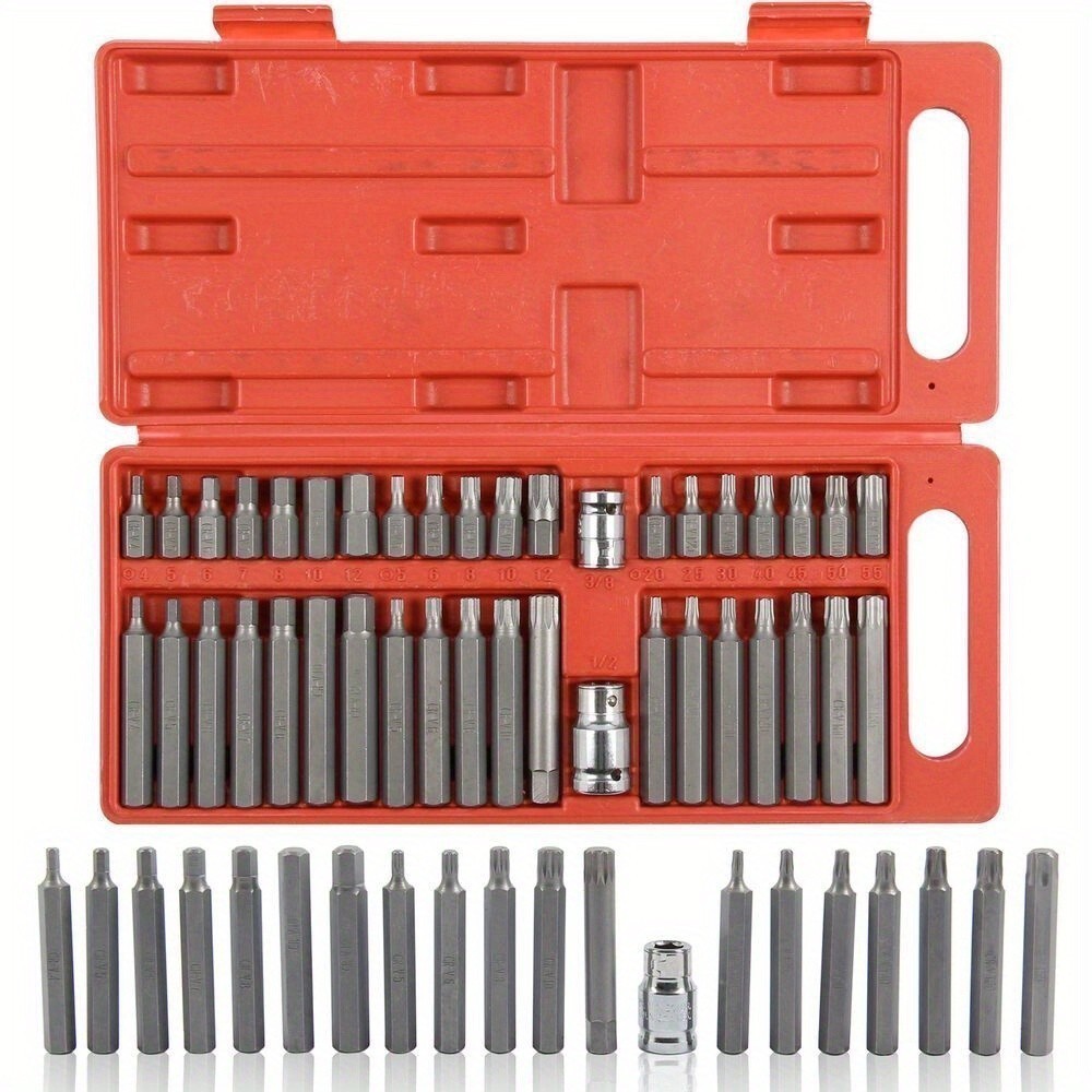 Kit 40 Peças Jogo de Bits Torx e Allen Multidentada com Várias Medidas - Kit Ferramentas para Chave de Fenda