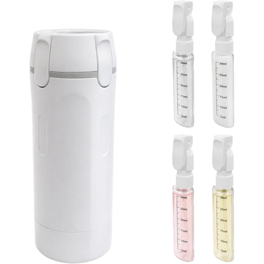 Conjunto de Frascos Dispensadores de Viagem 4 em 1, 30ml x4, Aprovado pela TSA, Frascos com Bomba Airless à Prova de Vaz