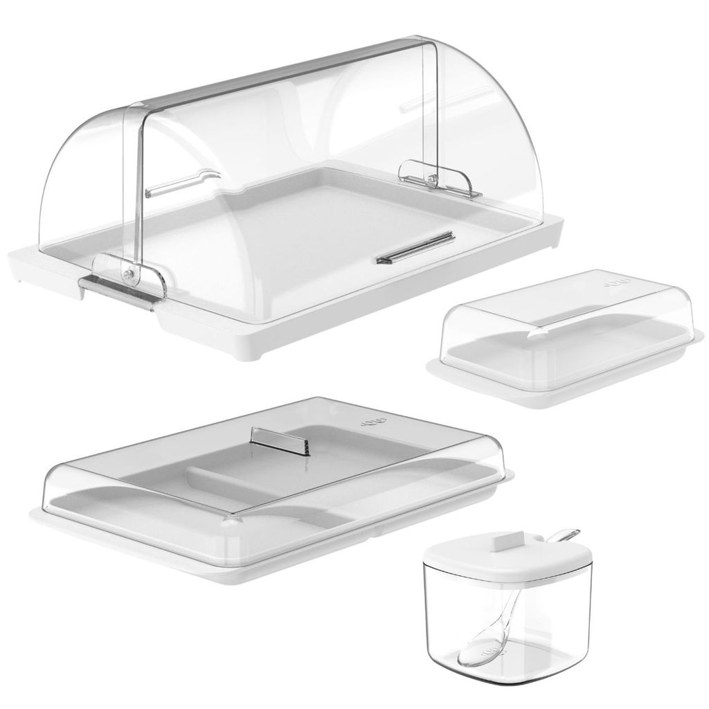 Kit Cozinha Porta Pão Frios Açucareiro Manteigueiro Completo Bancada Premium Organização Alimentos