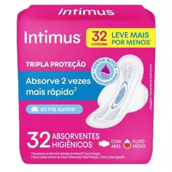 Absorvente Intimus Tripla Proteção Suave Com Abas 32 Unidades