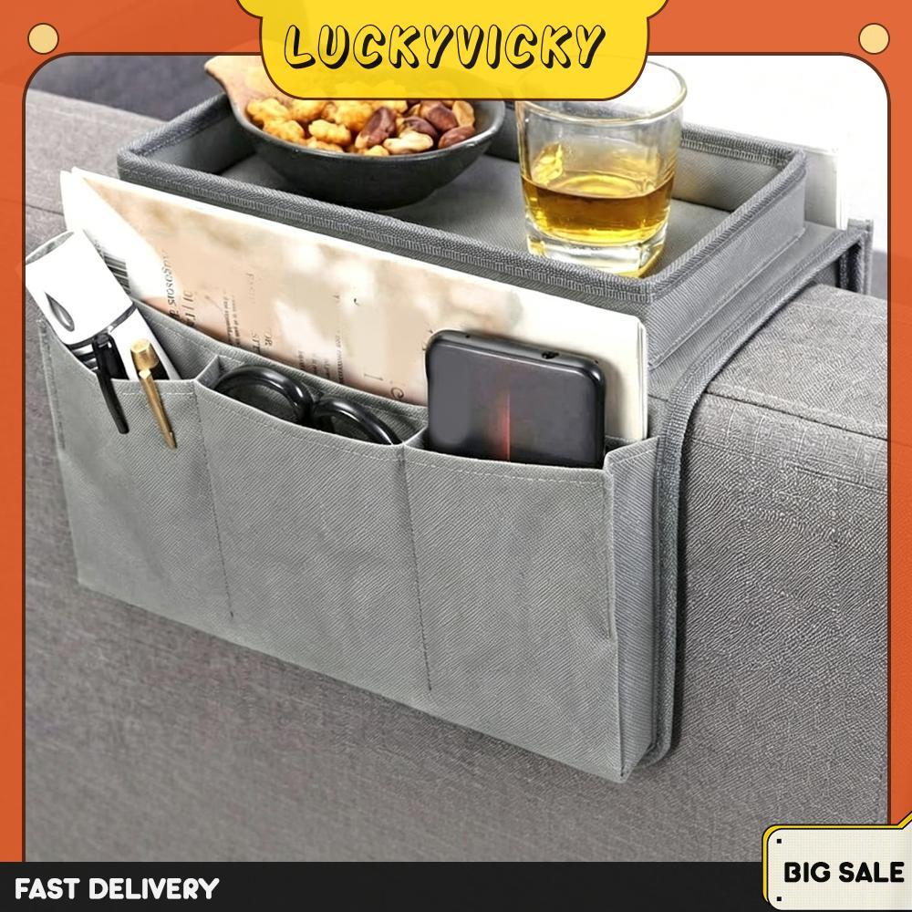 Cadeira De Braço Caddy Com 4 Sacos Apoio Suporte De Copo Para Bebidas Telefone Revista Livro Lanches Óculos