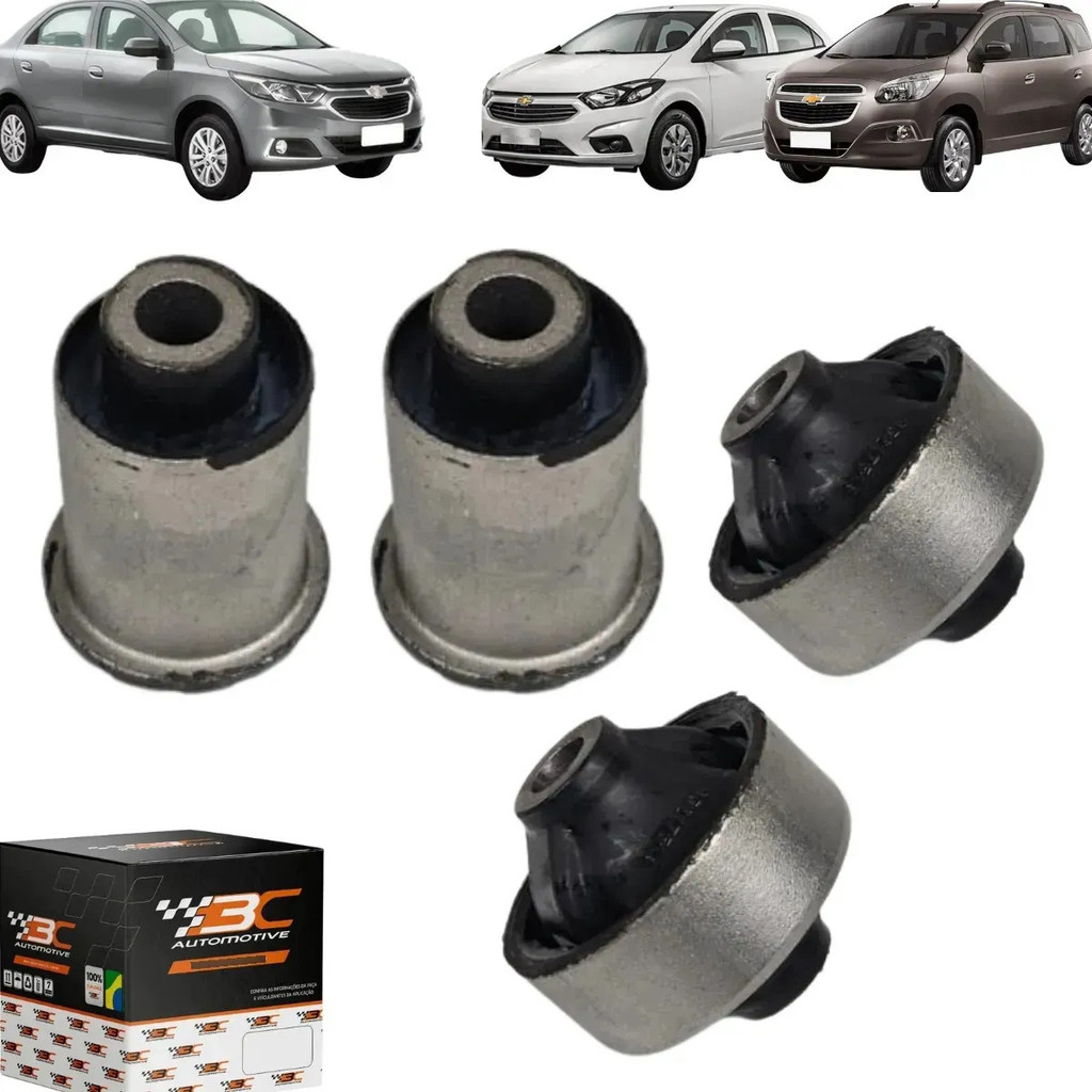 Kit 4 Bucha Balança Bandeja Dianteira Onix Prisma Colbat Joy