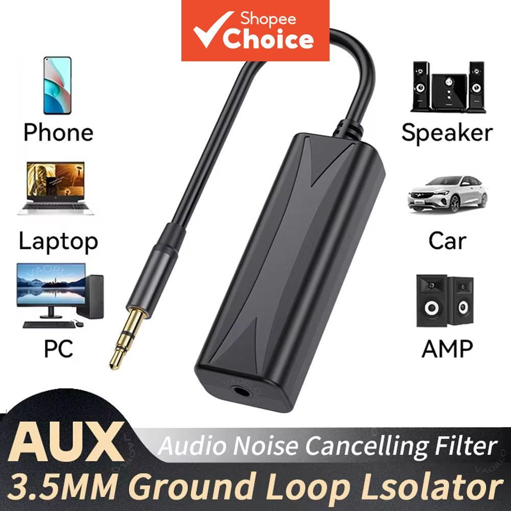 Filtro de Ruído de Áudio Auxiliar 3,5mm Pesado Isolador de Loop de Terra Amplificador Estéreo Automotivo