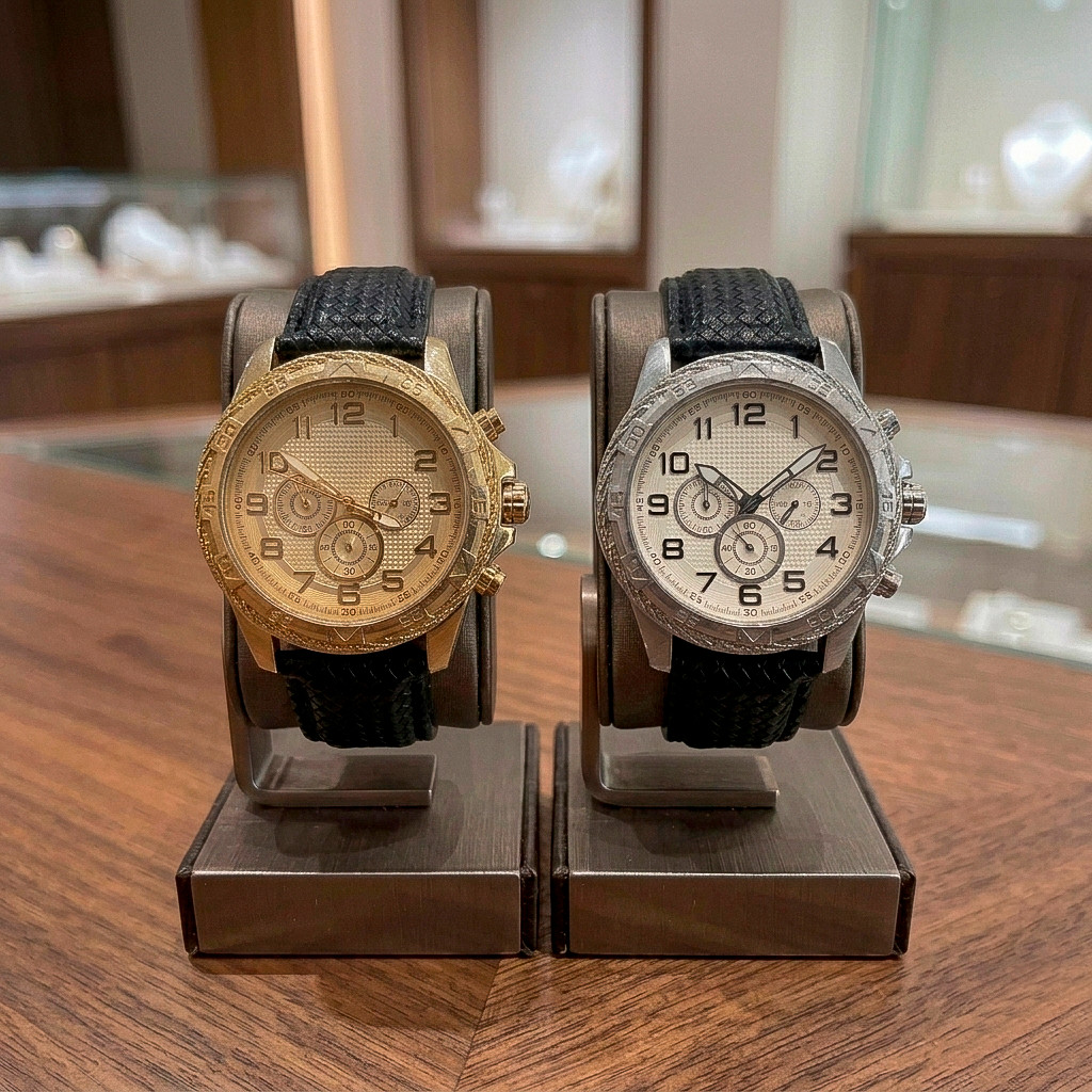 Relógio Masculino Casual Pulseira De Couro Texturizado Social Elegante