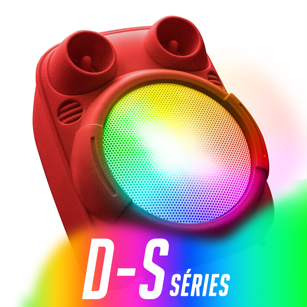 Rádio Portátil Led RGB Bluetooth Pendrive Cartão Micro SD USB Som HI-FI FM