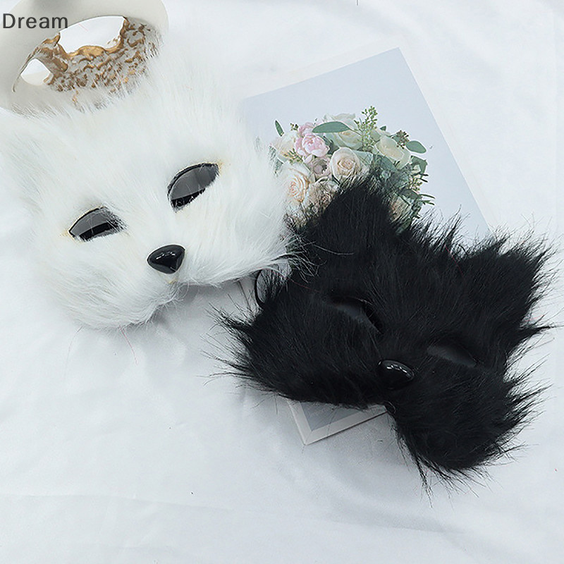 < Dream > 1PC Máscara De Festa De Halloween Cosplay Acessórios Bricolage Pele De Raposa Falsa Simulada De Gato Animal À