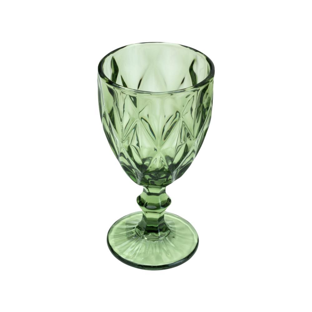 Taça para Água Lyor Diamond de Vidro Verde 300ml