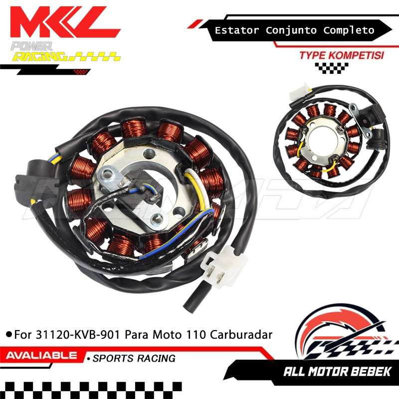 Bobina de Carga Estator Magneto Para Moto 110cc Carburador Código 31120-KVB-901 Durável