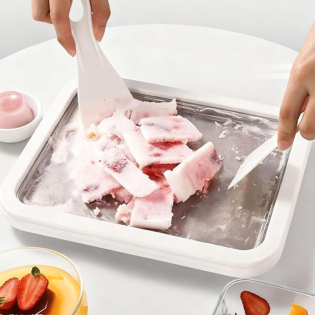 Máquina de sorvete pequena para uso doméstico para crianças, máquina de iogurte frito caseiro, máquina de sorvete de fru