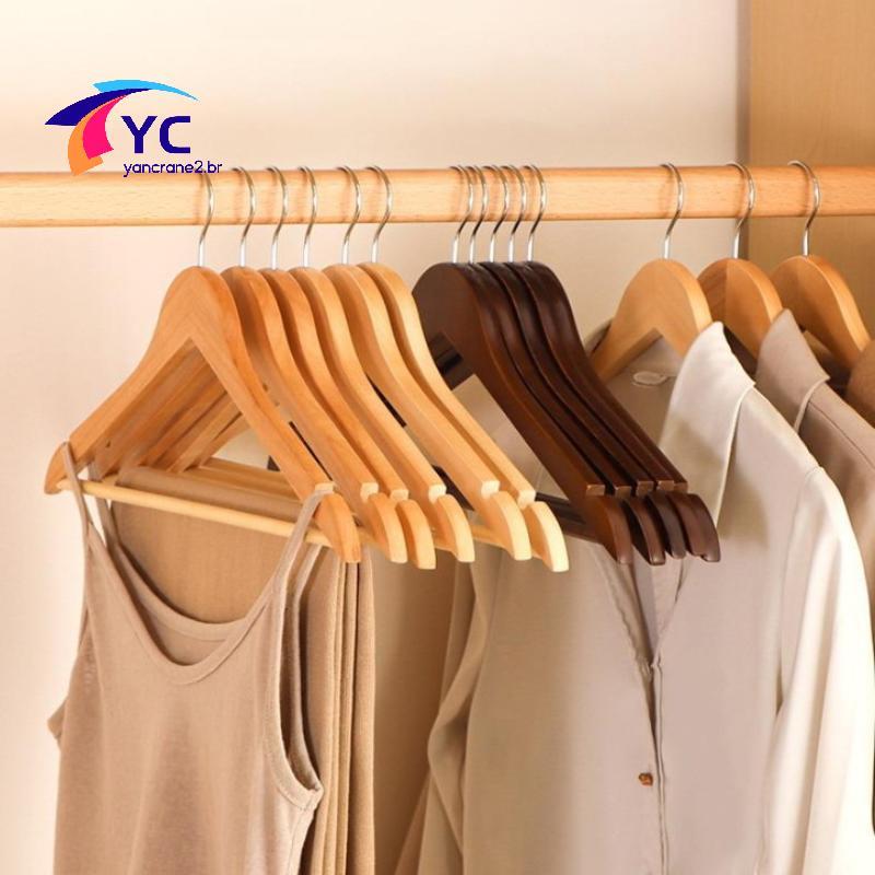 YCBR 2/4 Cabides De Madeira Maciça Loja De Roupas Guarda-Roupa Casa Sem Costura Adultas Ra .