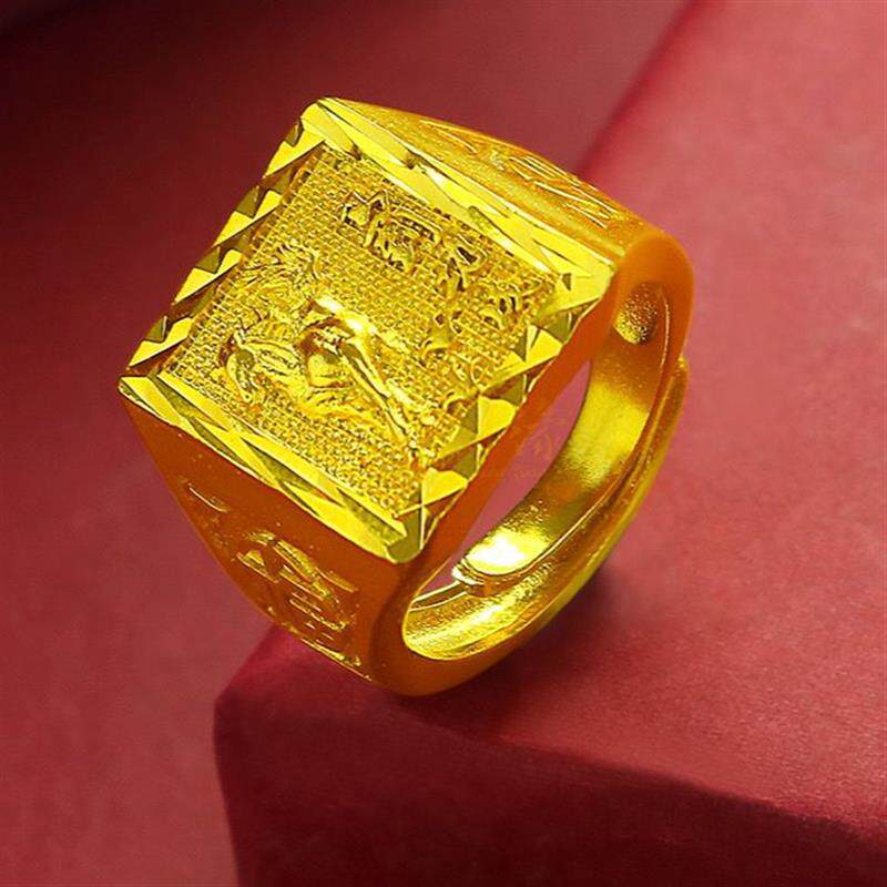 kit anel anel solitario 2021 novo estilo vietnã areia ouro anel ajustável masculino Euro moeda cavalo para abertura do s