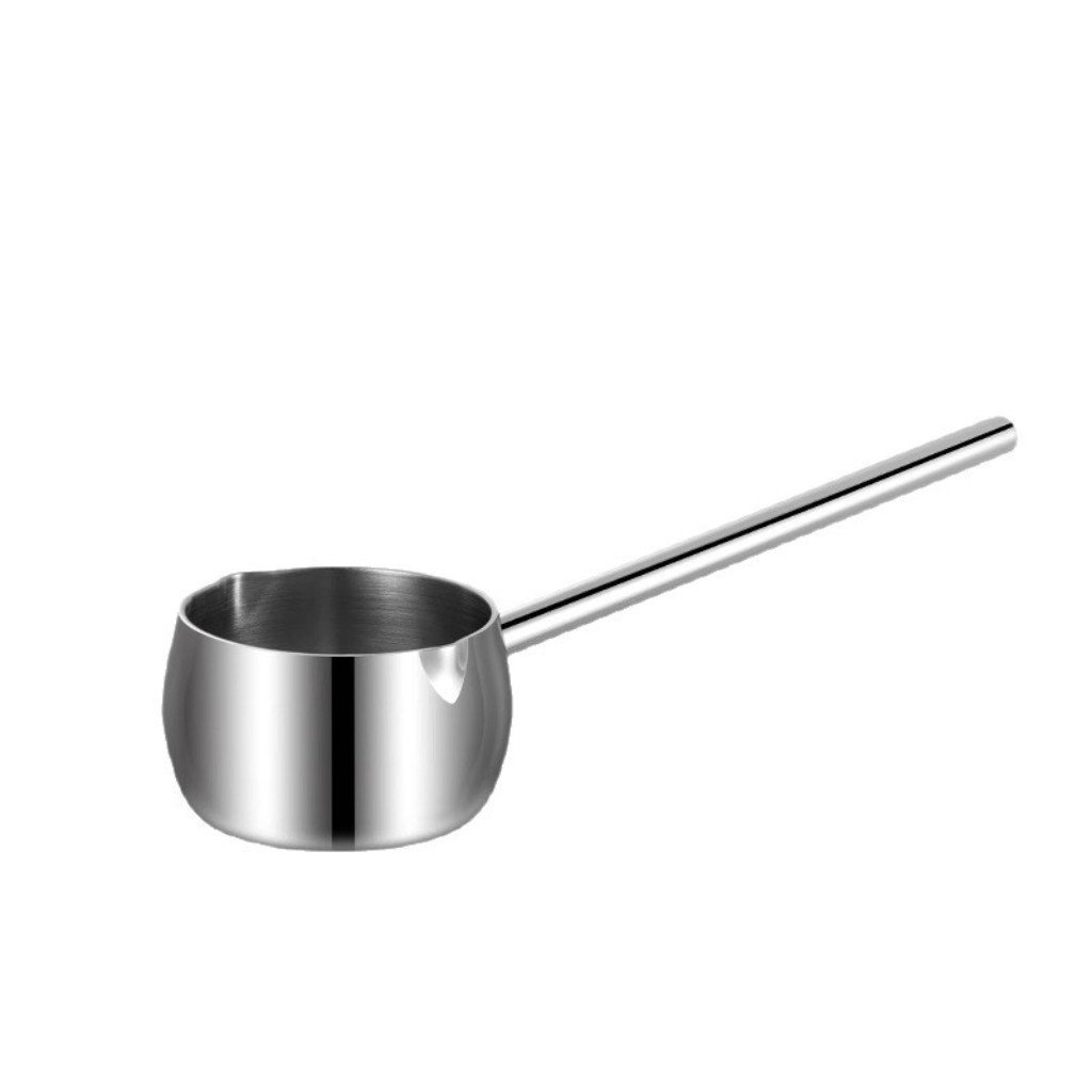 Colher de aço inoxidável 304 com cabo longo para despejar óleo em uma panela, pequena panela de cozinha para óleo quente