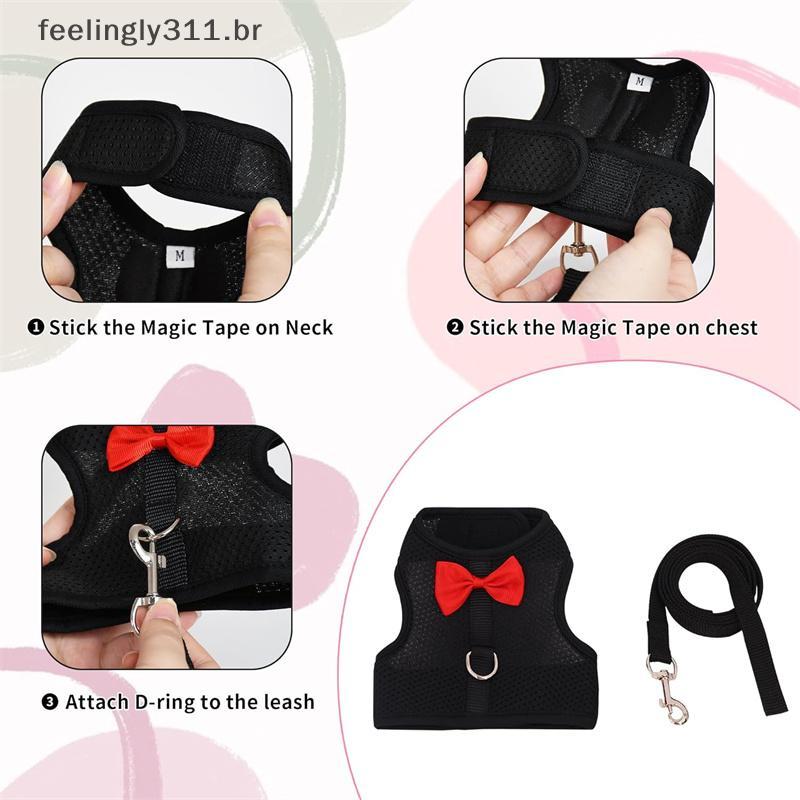 Conjunto De Arnês E Trela Para Coelho FEELI Coelhos Porquinhos-Da-Índia-Colete Ajustável Animais De Estimação