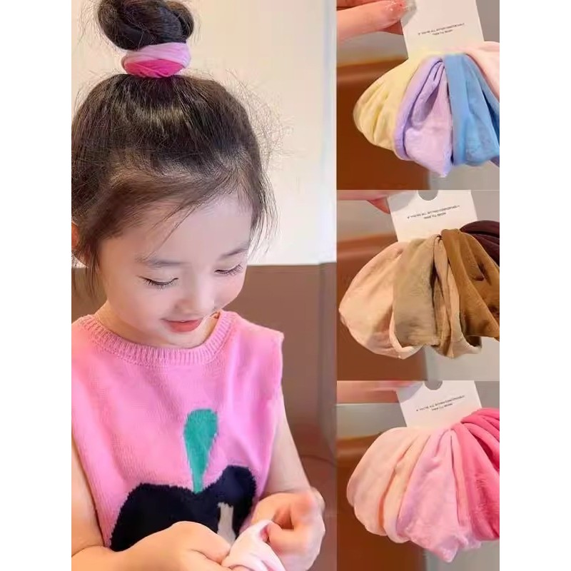 Crianças máscara anel de cabelo alto rabo de cavalo corda de cabelo feminino alta elástica menina corda de cabelo laço d