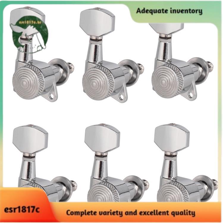 6R Chrome Locked String Tuning Pegs Key Tuners Cabeças De Máquina Para Estilo De Bloqueio De Guitarra Elétrica Acústica