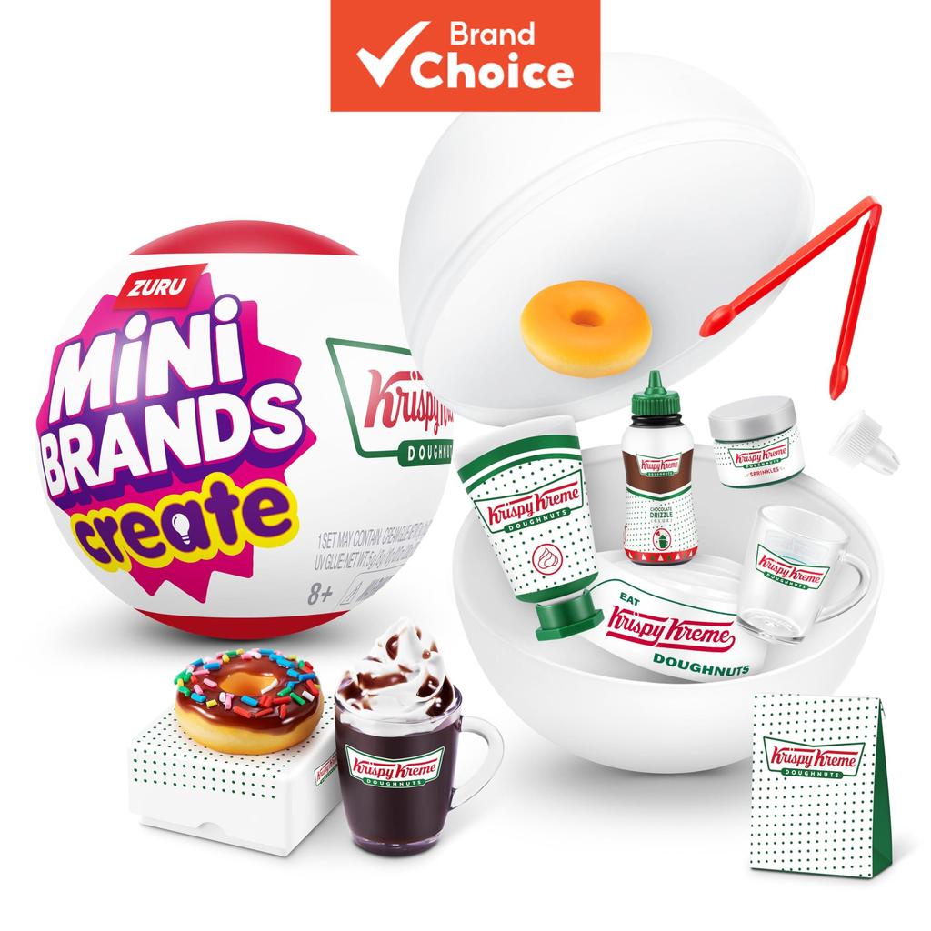 ZURU Oficial Surpresa Bola Cega Krispy Kreme Donut Bebida Mini DIY Artesanato Micro Modelo De Comida Em Miniatura Brinqu