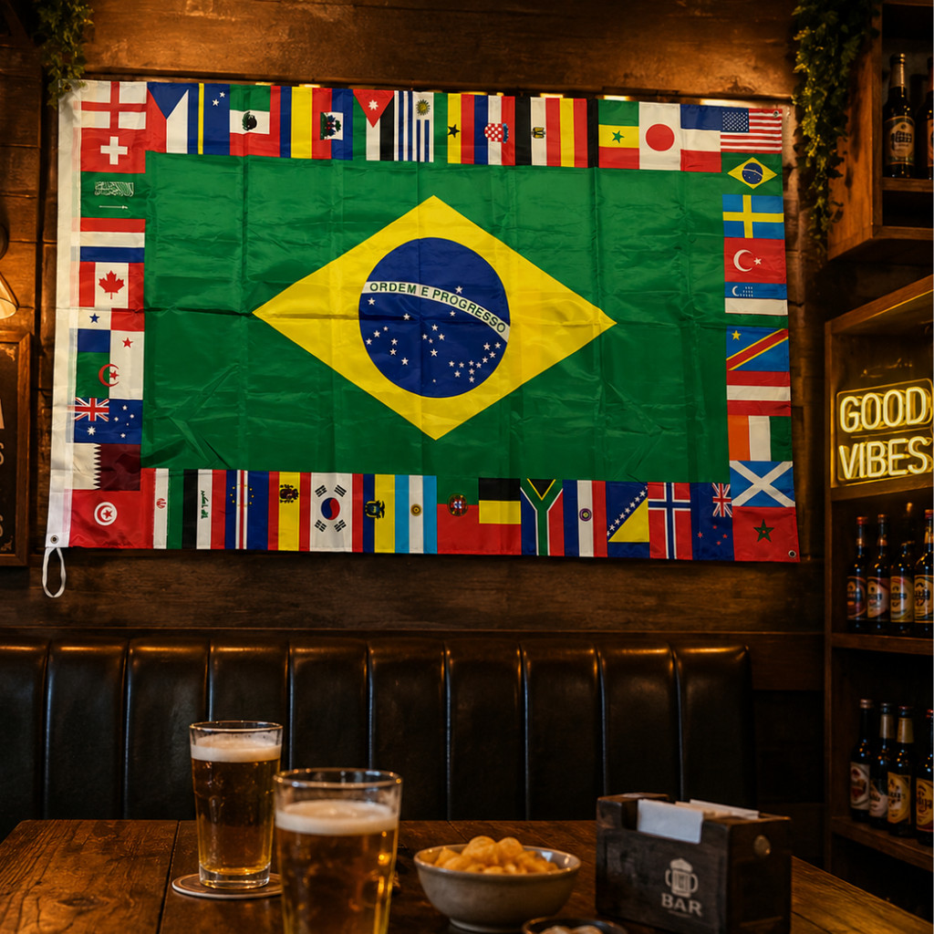 Bandeira Do Brasil 150x90cm Tecido Bandeiras dos Países da Copa do Mundo