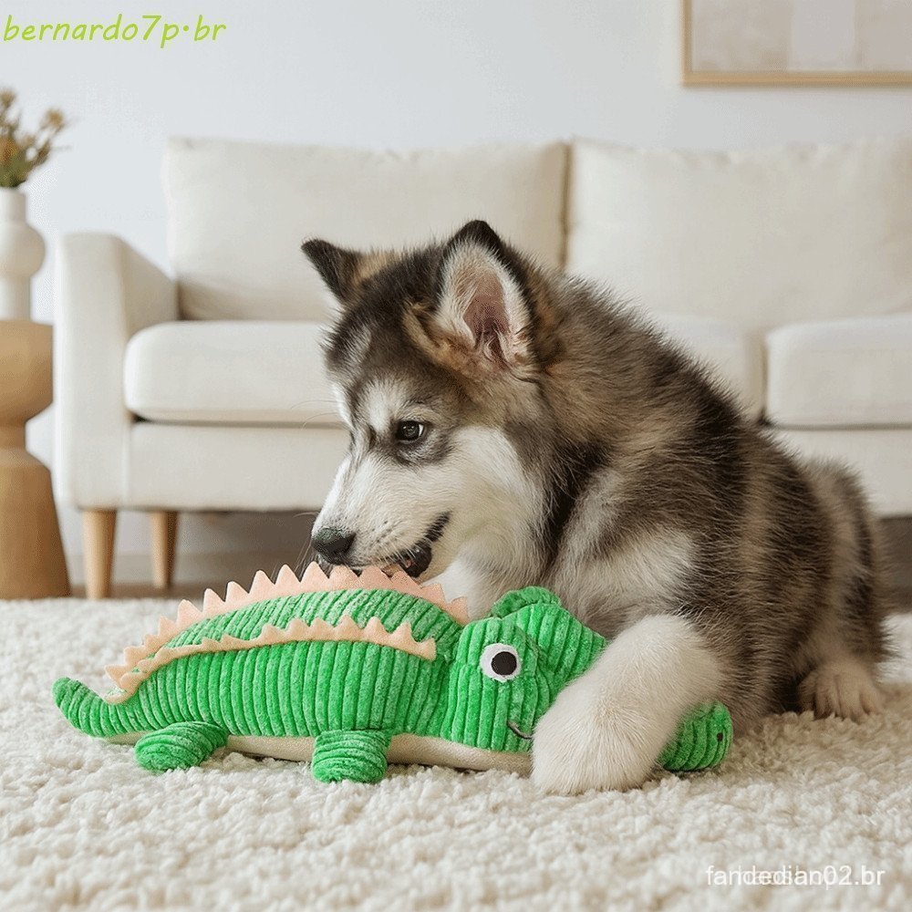 Brinquedo de Mastigar para Cães BNARDO, Brinquedo para Animais de Estimação em Forma de Crocodilo, Brinquedo de Pelúcia