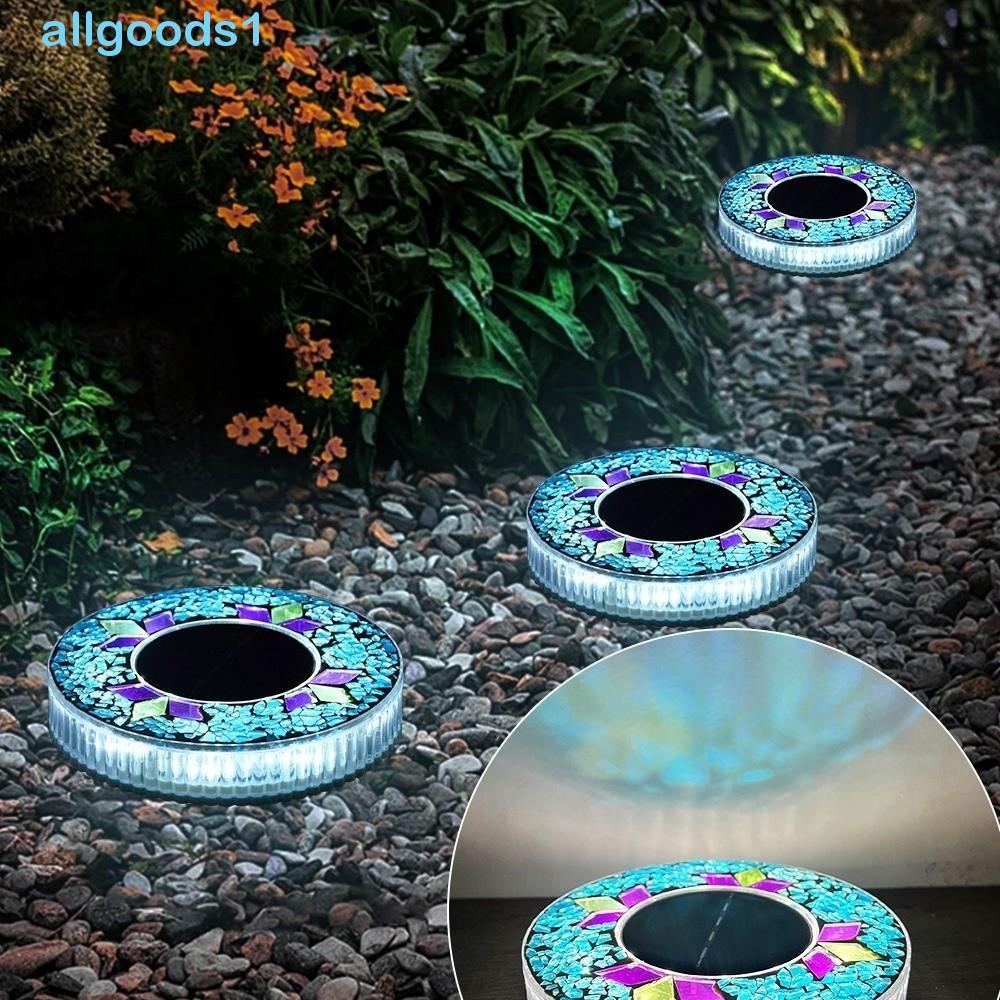Luz De Disco Solar ALLGOODS , Luzes De Estaca De Jardim LED Automáticas À Prova D'água , De Formato Redondo Para Gramado