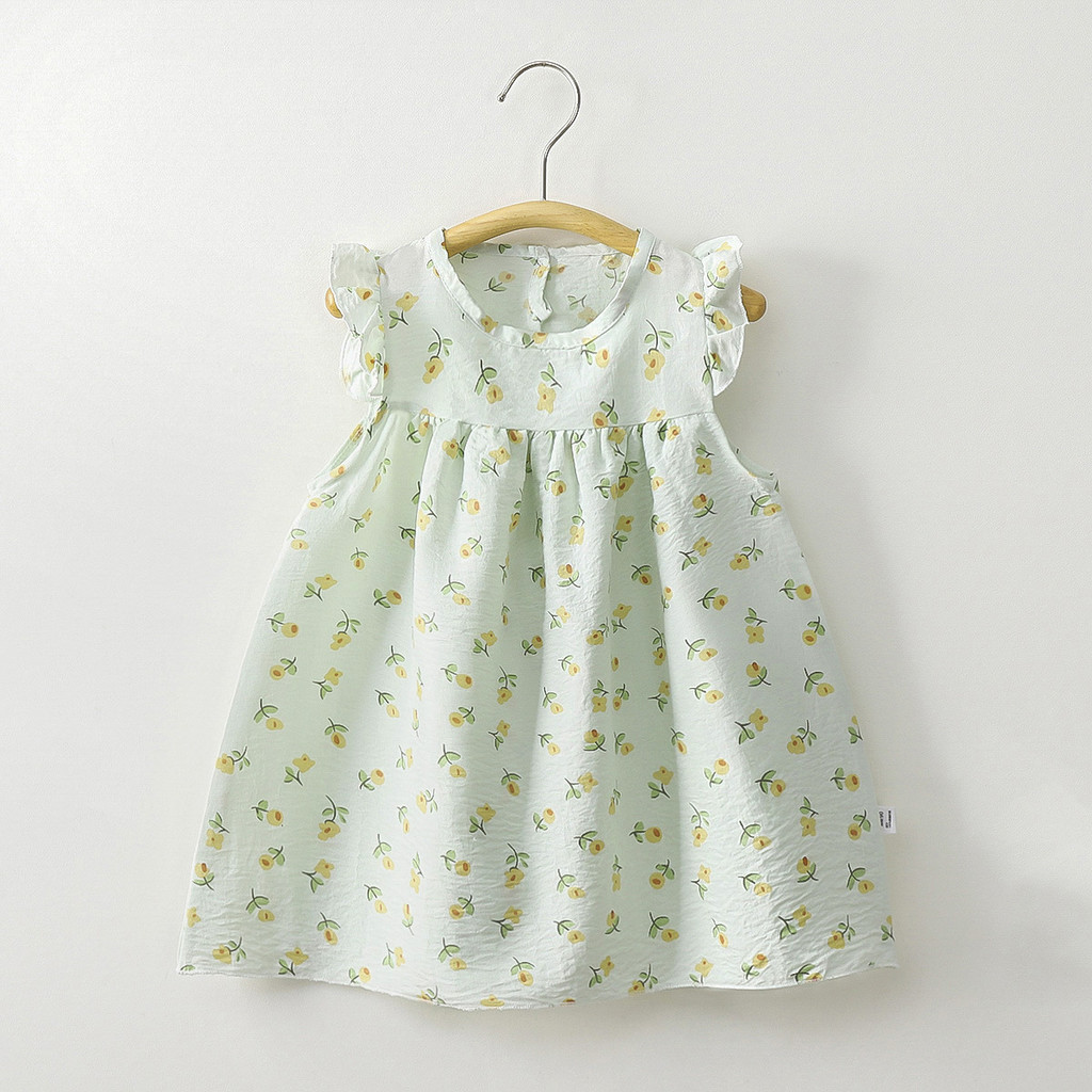 Verão doce 1-3 anos de idade médio pequeno crianças meninas roupas dos desenhos animados impresso vestido de bebê