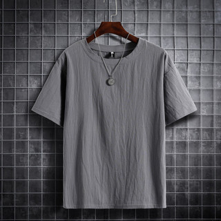 Verão Casual linho camisa de manga curta masculina sem gola camisa de linho de algodão respirável fino solto camiseta me