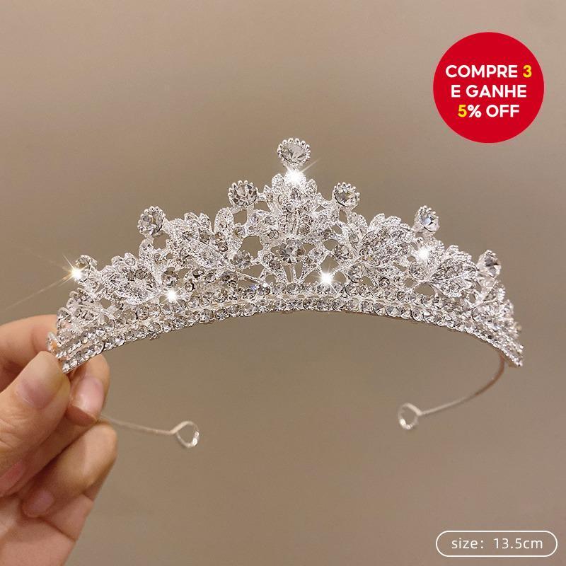 Imagem Tiara De Noiva De Cristal 3D Ajustável Para Casamentos , Concursos , Festas De Aniversário De Baile