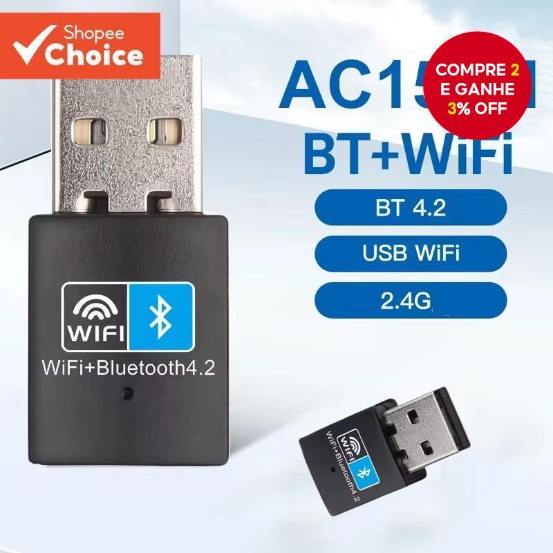 Mini Adaptador Sem Fio USB Wifi 150mbps Bt 4.2 Dongle Placa De Rede RTL8723DU Para Desktop Portátil PC