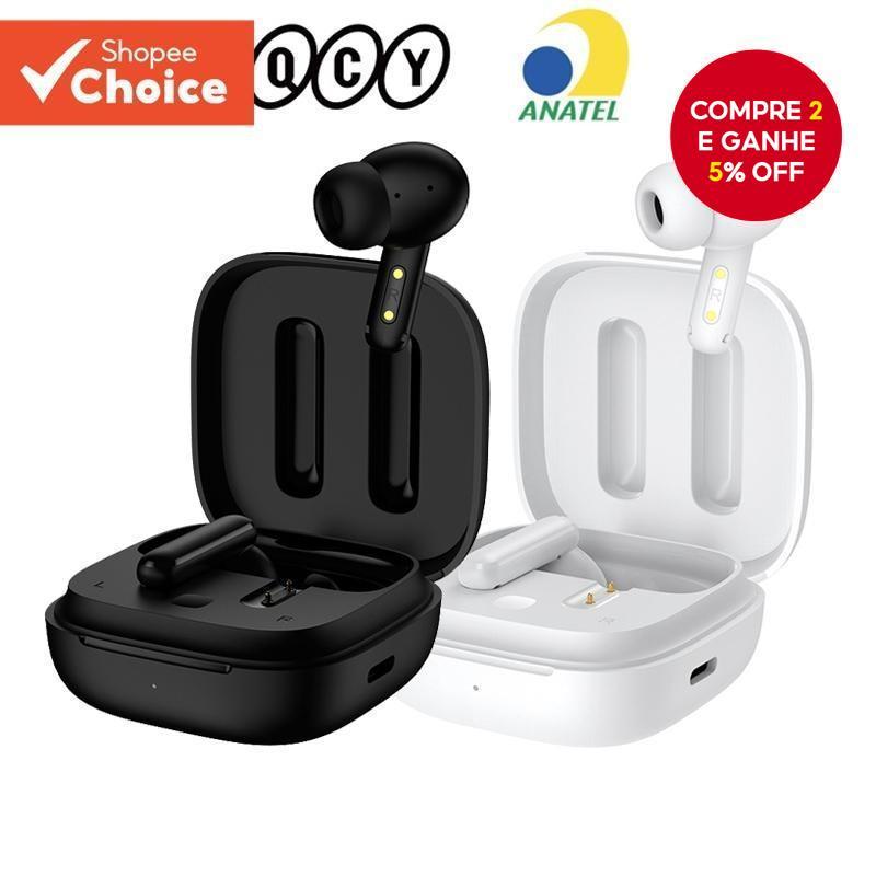 QCY T13 Fones De Ouvido Jogos Esportes ANC Fone HT06 Bluetooth 5.3 28dB Profundidade E Modo Transparência Com Microfone