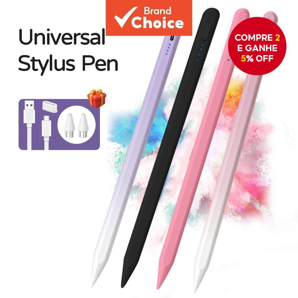  Caneta Stylus Universal para Tela Sensível ao Toque Capacitiva + Ponta Substituta para Smartphone Android Tablet