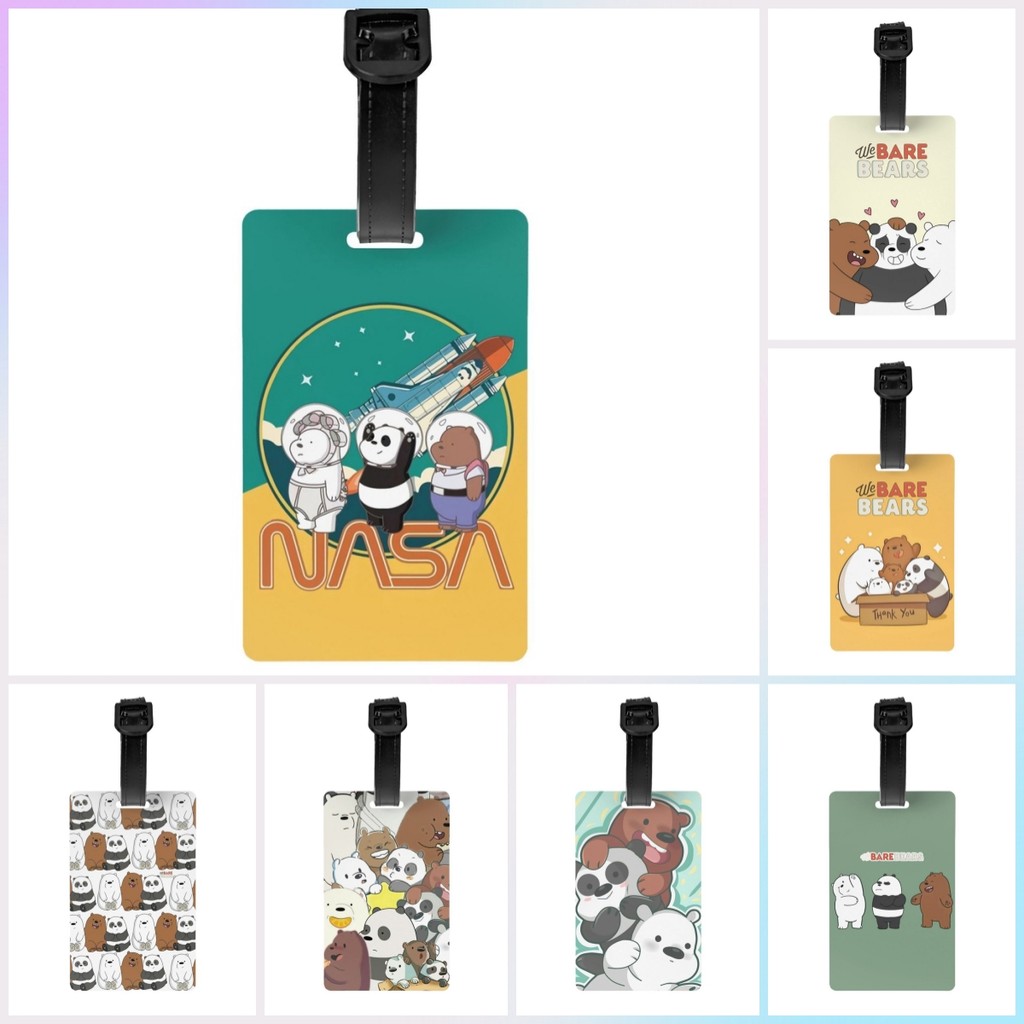 We Bare Bears Etiquetas De Mala De Bagagem Em PVC 5.4 * 8.5 Cm Suporte De Endereço De Personalização Criativa Acessórios
