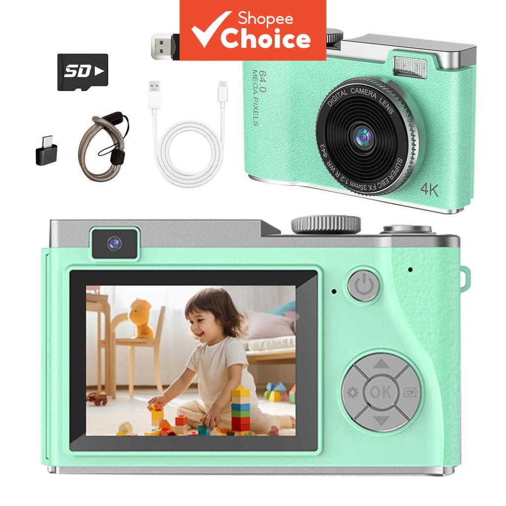 Câmera Digital 48MP 4k Foto 8x Zoom Anti Shake 180 Flip Screen Selfie Adequada Para Escolas Gravação De Vídeo Viagem Nat