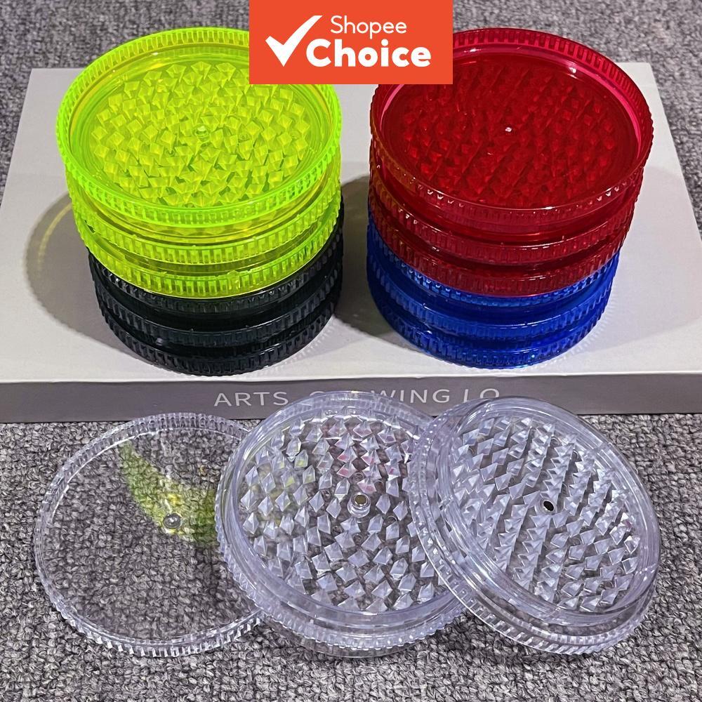Moedor de Especiarias Transparente de 3,9 Polegadas, Triturador Manual de 3 Camadas para Temperos, Preparação de