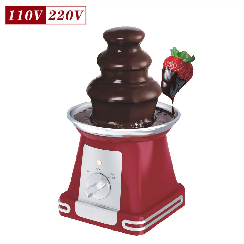 Casa Mini padrão americano de três camadas máquina fonte de chocolate pote quente de chocolate caseiro torta de derretim