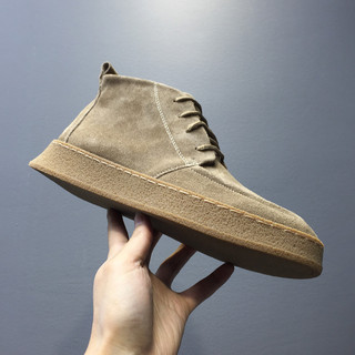 Botas gerais masculinas botas curtas inverno velo-velo quente sapatos masculinos japonês Retro deserto botas de sola gro