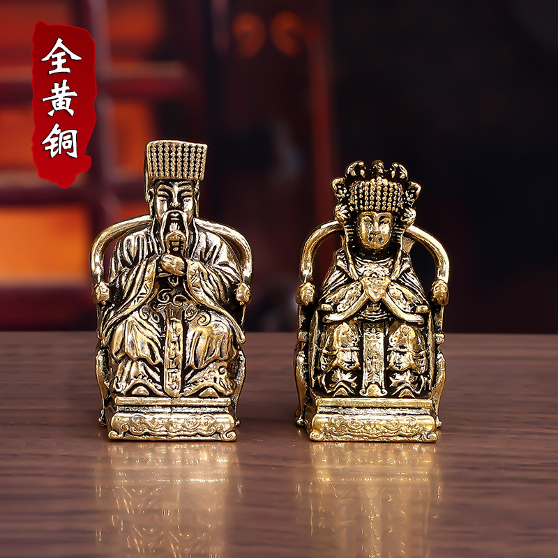 Estátua de bronze Jade imperador rainha mãe ornamentos de corpo Real adoração doméstica escritório decoração de mesa art