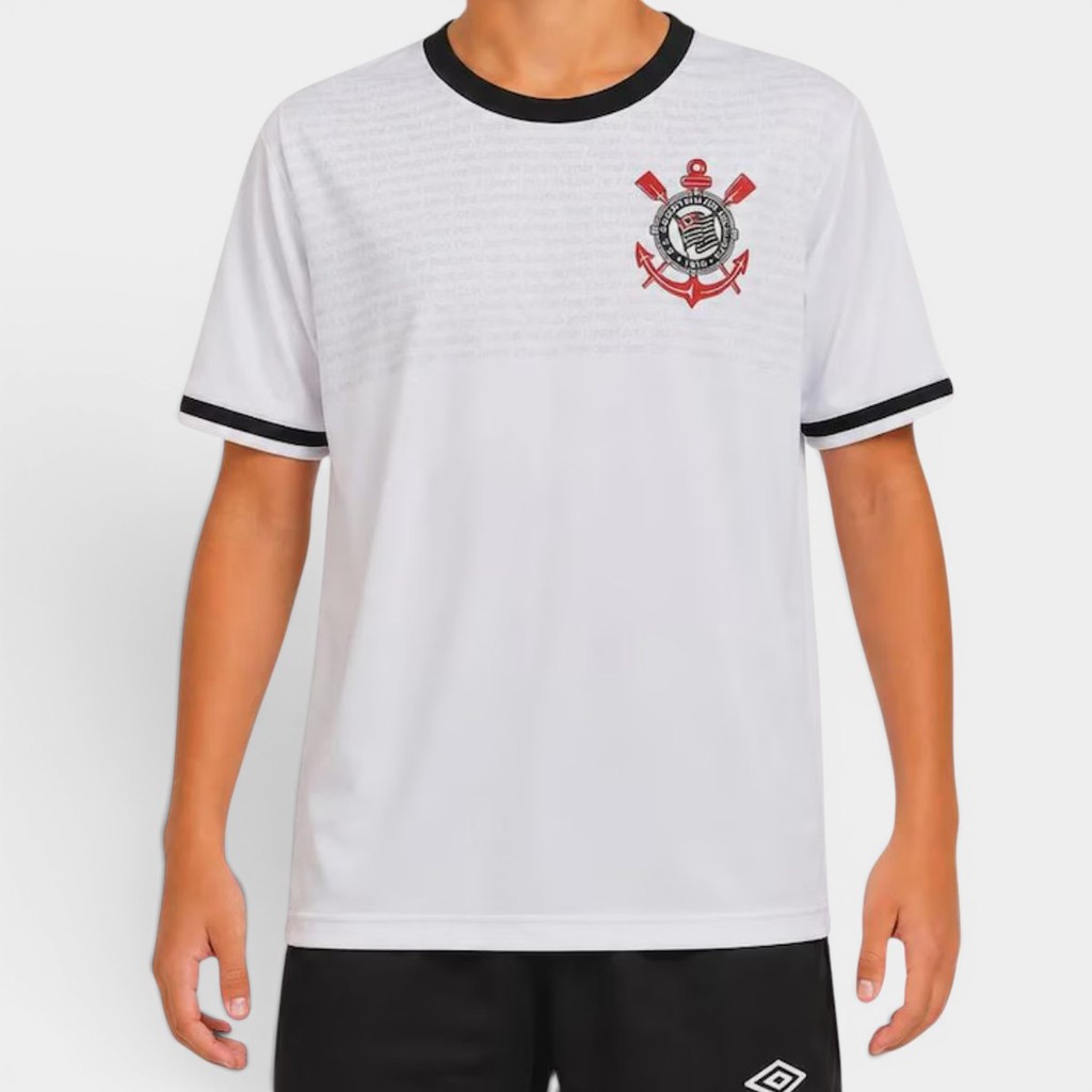 Camiseta Infantil Corinthians Lumina - Branco