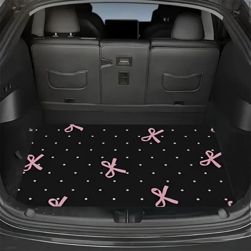Tapete de porta-malas com arco rosa monocromático, tapete confortável para fundo de carro, usando Design de arco moderno